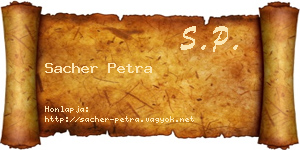 Sacher Petra névjegykártya
