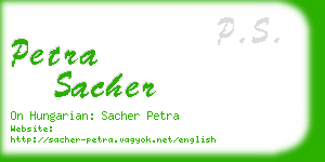 petra sacher business card